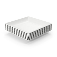 Stack Of White Square Plates PNG & PSD Images