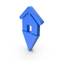 Blue Home Location Symbol PNG & PSD Images