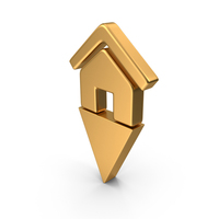 Gold Home Location Symbol PNG & PSD Images