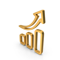 Gold Bar Graph Stock Market Growth Symbol PNG & PSD Images