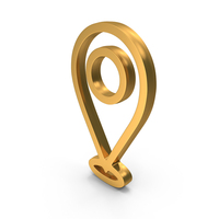 Gold Map Location Pin Symbol PNG & PSD Images