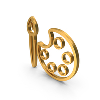 Gold Paint Brush Symbol PNG & PSD Images