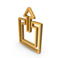 Gold Upload Arrow Symbol PNG & PSD Images