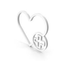 White Heart With Medical Cross Symbol PNG & PSD Images