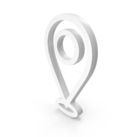White Map Location Pin Symbol PNG & PSD Images