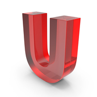 Red Glass Letter U PNG & PSD Images