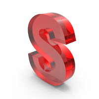 Red Glass Letter S PNG & PSD Images