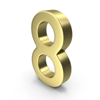 Gold Number 8 PNG & PSD Images