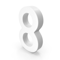 EIGHT NUMBER WHITE PNG & PSD Images