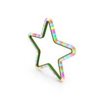 Christmas Star Made From Colorful LED Strip PNG & PSD Images