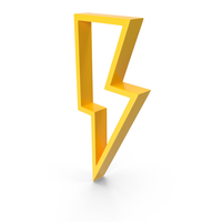 Yellow Outline Lightning Symbol PNG & PSD Images
