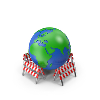 Globe With Barriers PNG & PSD Images
