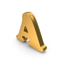 Gold Bold Capital Letter A PNG & PSD Images