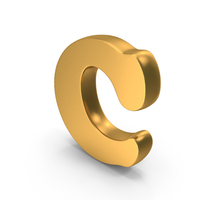 Alphabet Capital C Bold Font Style Gold PNG & PSD Images