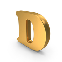 Alphabet Capital D Bold Font Style Gold PNG & PSD Images