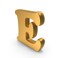 Gold Bold Capital Letter E PNG & PSD Images