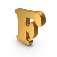 Alphabet Capital F Bold Font Style Gold PNG & PSD Images