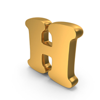 Alphabet Capital H Bold Font Style Gold PNG & PSD Images