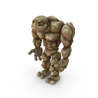 Brown Stone Golem Cartoon Stone Standing PNG & PSD Images