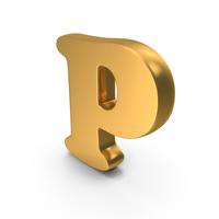 Gold Bold Capital Letter P PNG & PSD Images