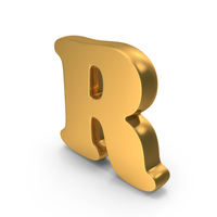 Gold Bold Capital Letter R PNG & PSD Images