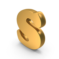 Gold Bold Capital Letter S PNG & PSD Images