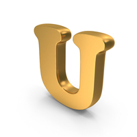 Alphabet Capital U Bold Font Style Gold PNG & PSD Images