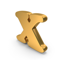 Alphabet Capital X Bold Font Style Gold PNG & PSD Images