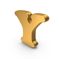 Gold Bold Capital Letter Y PNG & PSD Images