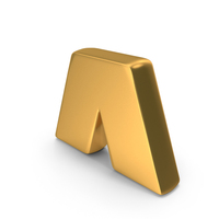 Alphabet Caret Symbol Bold Font Style Gold PNG & PSD Images