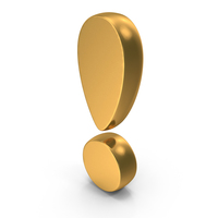 Gold Exclamation Mark Symbol PNG & PSD Images