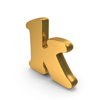 Alphabet k Bold Font Style Gold PNG & PSD Images