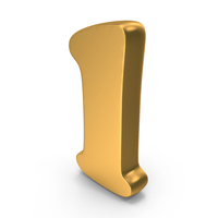 Alphabet l Bold Font Style Gold PNG & PSD Images
