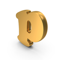 Alphabet p Bold Font Style Gold PNG & PSD Images