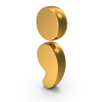 Alphabet Semicolon Symbol Bold Font Style Gold PNG & PSD Images