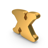 Alphabet x Bold Font Style Gold PNG & PSD Images