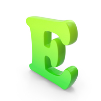 Alphabet Capital E Bold Font Style Green PNG & PSD Images