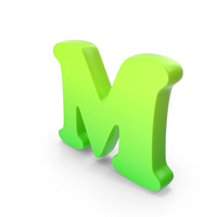 Alphabet Capital M Bold Font Style Green PNG & PSD Images