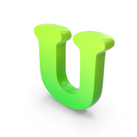 Alphabet Capital U Bold Font Style Green PNG & PSD Images