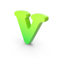 Alphabet Capital V Bold Font Style Green PNG & PSD Images