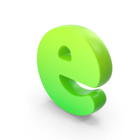 Alphabet e Bold Font Style Green PNG & PSD Images
