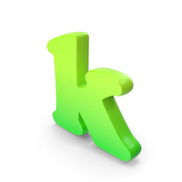 Alphabet k Bold Font Style Green PNG & PSD Images