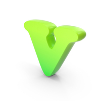 Alphabet v Bold Font Style Green PNG & PSD Images