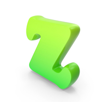 Alphabet z Bold Font Style Green PNG & PSD Images