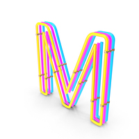 Steampunk Neon Letter M PNG & PSD Images