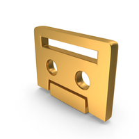 Gold Cassette Tape Symbol PNG & PSD Images