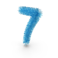 Blue Christmas Tinsel Number 7 PNG & PSD Images