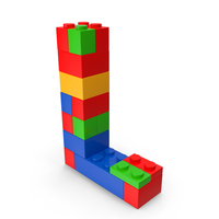 Colorful Toy Brick Letter L PNG & PSD Images