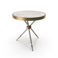 White Marble Gold Side Table With Tripod Legs PNG & PSD Images