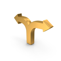 2 Direction Arrow Gold PNG & PSD Images